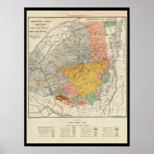 Pôster Esboço da avaliação de Adirondack - mapa de