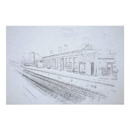 Pôster Esboço da Estação Ferroviária de Todmorden, Estilo