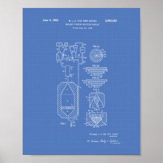 Pôster Esboço de arte da cisão nuclear de 1956