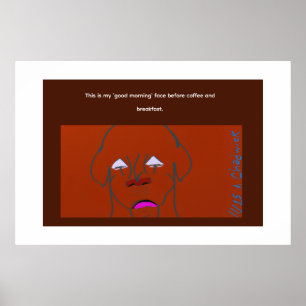 Poster Esboço de desenho animado de cachorro com cara de