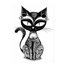 Esboço de gato bonito