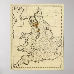 Pôster Esboço de Inglaterra, Wales