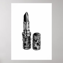 Poster Esboço de Moda de Lábios