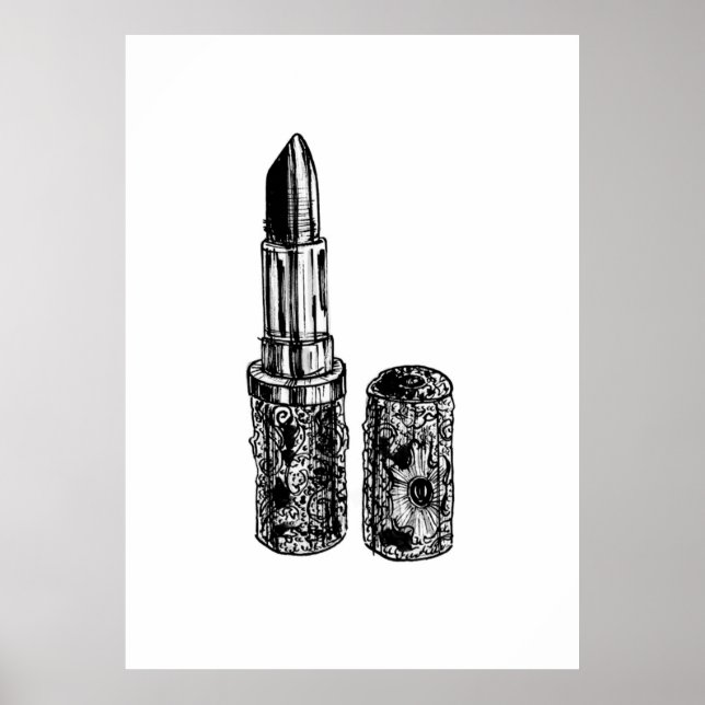 Poster Esboço de Moda de Lábios (Frente)