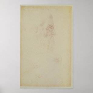 Pôster Esboço de um principal masculino e de dois pés