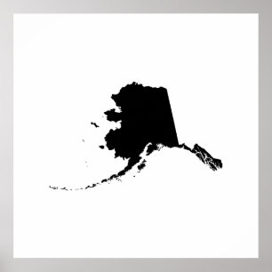 Pôster Esboço do estado de Alaska