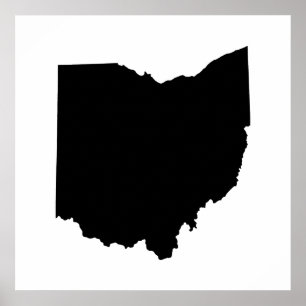 Pôster Esboço do estado de Ohio