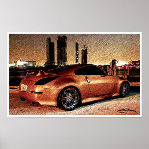 Poster esboço do lápis de Scape da cidade 350Z