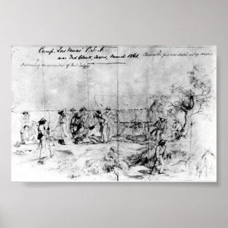 Pôster Esboço dos Estados Confederados da América, 1861