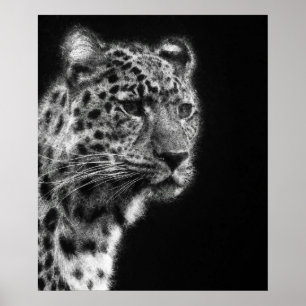 Poster Esboço estético Leopard Cheetah