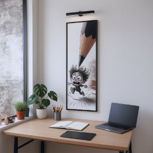 Poster Esboço Ganha Vida - Desenho de Ansiedade Criativa