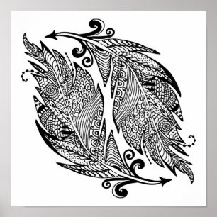 Poster Esboço inspirado das penas 2