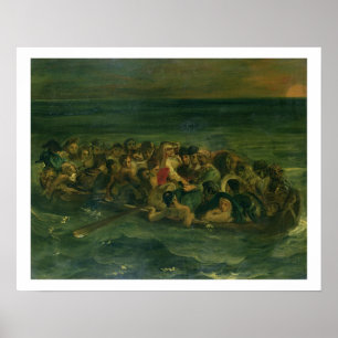 Pôster Esboço para o Shipwreck de Don Juan, 1839 (veja o