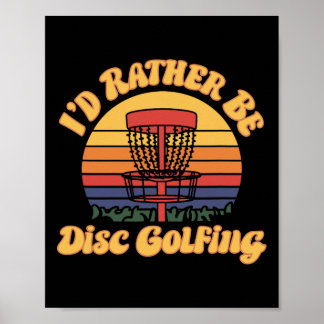 Poster Esboço Retro de Golfe de Disco, Eu Preferiria Esta