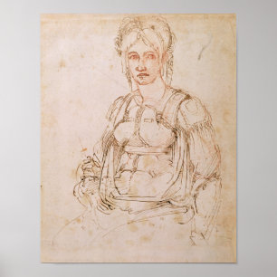 Pôster Esboço W.41 de uma mulher assentada