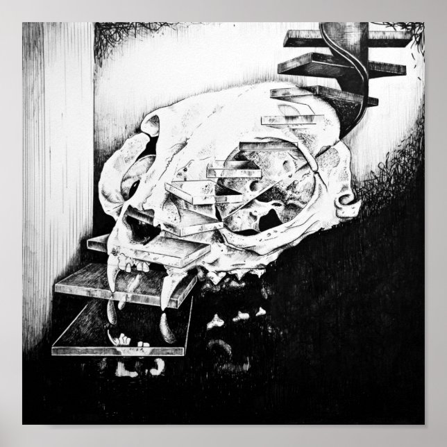 Pôster Escada Descendente do Crânio do Gato (Frente)