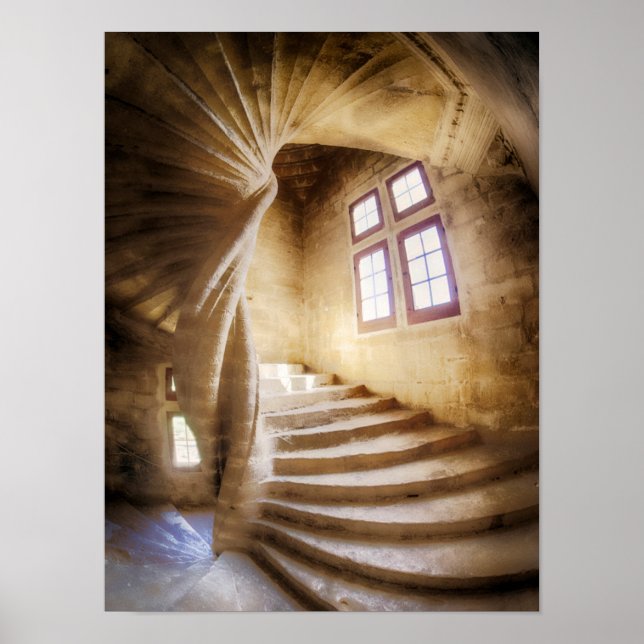 Pôster Escada espiral bege, França (Frente)