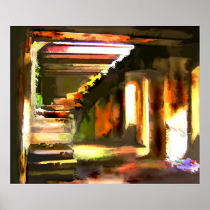 Pôster Escada para um porão vazio