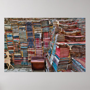 Poster Escadaria de Livros Antigos