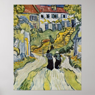 Pôster Escadaria em Auvers por Vincent Willem Van Gogh
