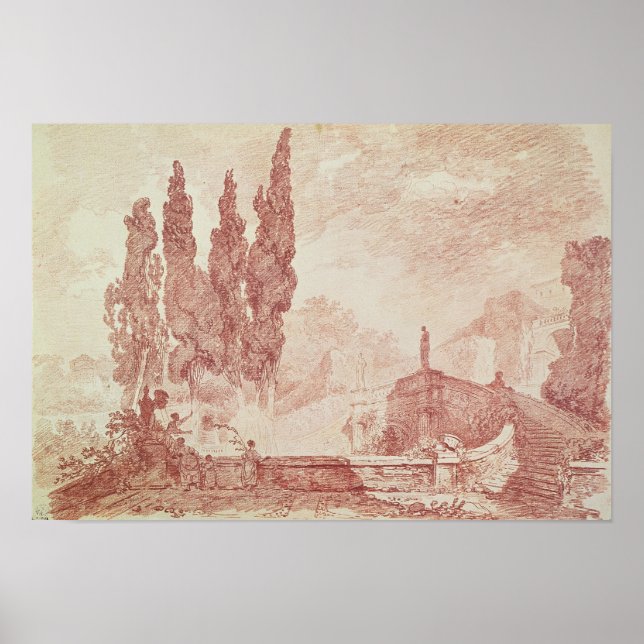 Pôster Escadaria nos jardins de Villa d'Est (Frente)