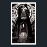 Poster Escadas De Deco De Arte Preta E Branca Para Onde?<br><div class="desc">Escadas,  portais e redemoinhos. Aonde eles vão?</div>