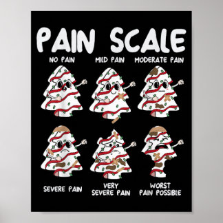 Poster Escala de Dor Divertida Natal Enfermeira Bolo de Á