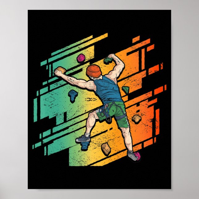 Poster Escala De Montanha Retro-Rock Subindo (Frente)