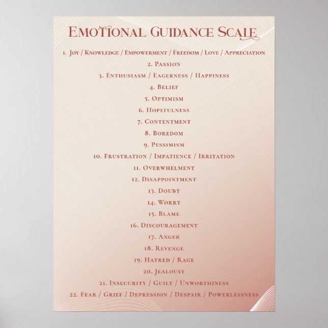 Poster Escala Elegante de Orientação Emocional da Lei de  (Frente)