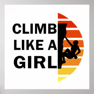 Poster Escalada como uma menina escalando uma mulher