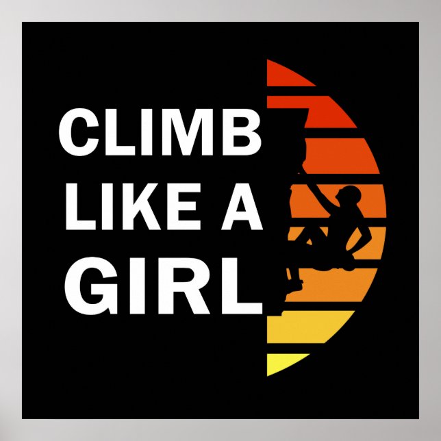 Poster Escalada como uma menina escalando uma mulher na r (Frente)