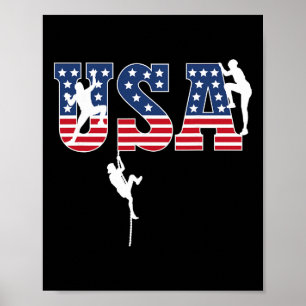 Poster Escalada Desportiva Bandeira Dos EUA Orgulhosa Pat