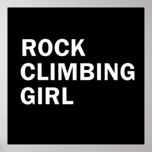 Poster escalada do rock, mulher que vive
