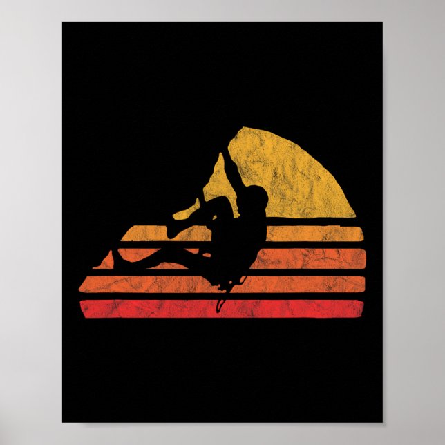 Poster Escalada em Blocos Distressed Retro Rock 80's Sol (Frente)