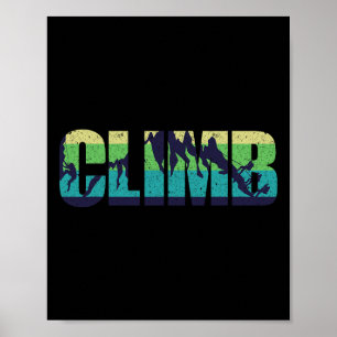 Poster Escalada em Rocha Alpinista Escalar Retro Vintage