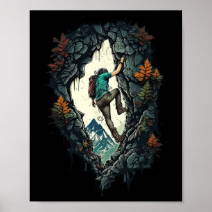 Poster Escalada em Rocha Montanha Indoor Outdoor Boulderi