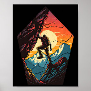 Poster Escalada em Rocha Montanha Indoor Outdoor Boulderi