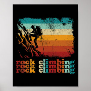 Poster Escalada em Rocha Vintage Retro Escalador de Rocha