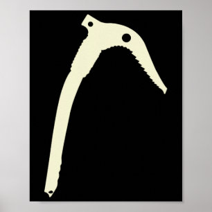 Poster Escalada Minimalista em Montanha e Gelo com Enxada