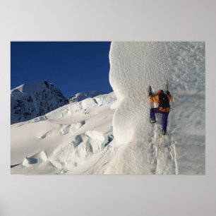 Poster Escalada no gelo na geleira Tasman abaixo do Monte