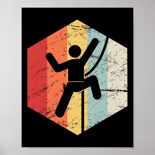 Poster Escalada Retro em Rocha (Frente)
