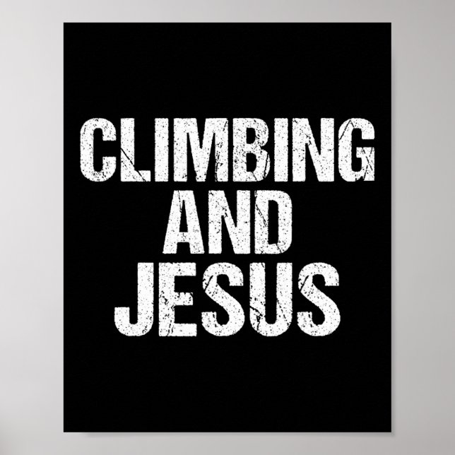 Poster Escalador De Pedra Árvore E Jesus (Frente)