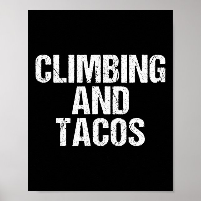 Poster Escalando E Tacos Árvore Escalador De Rochas  (Frente)