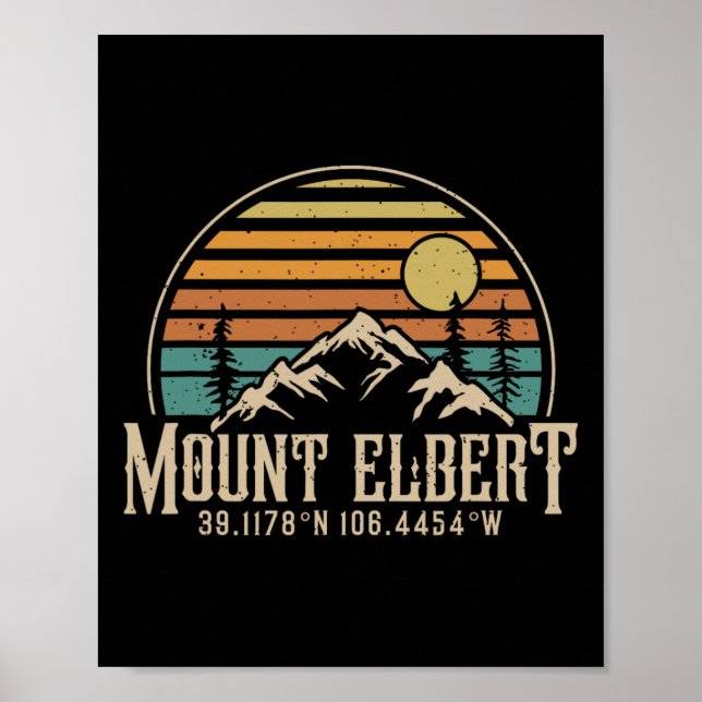 Poster Escalando o Mt. Elbert Colorado Mountain Mount Elb (Frente)