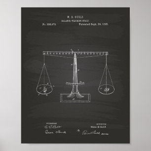 Pôster Escalas da arte da patente de justiça 1885 -