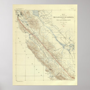 Poster Escalas de costa que mostram a falha de San