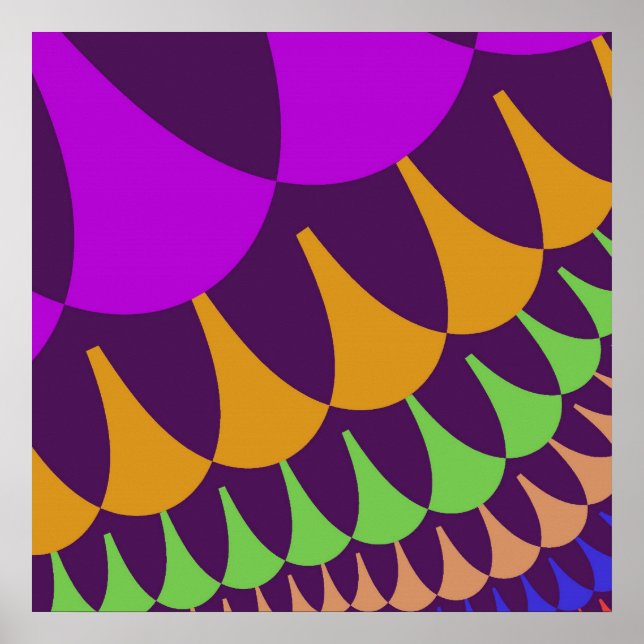 Poster Escalas de púrpura e laranja (Frente)