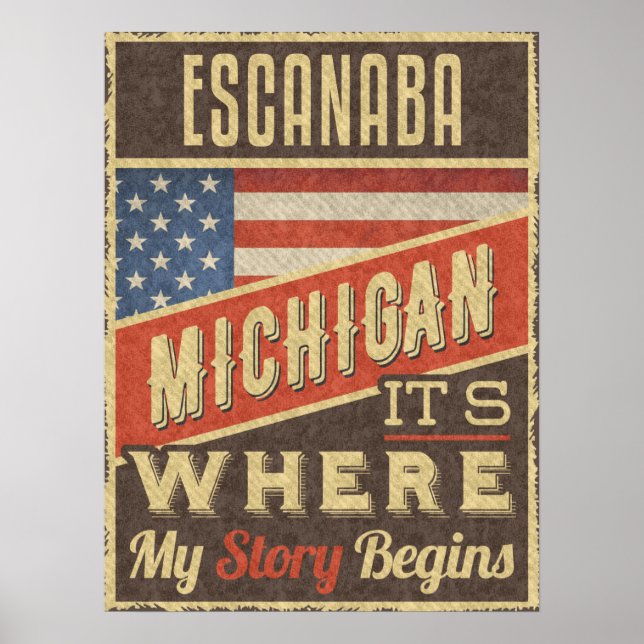 Poster Escanaba Michigan (Frente)
