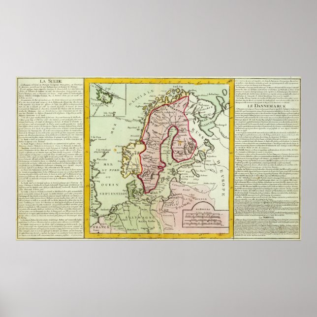 Poster Escandinávia, Suecia, Dinamarca (Frente)