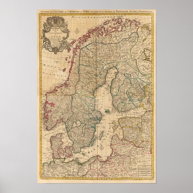 Poster Escandinávia, Suecia, Dinamarca 2 (Frente)